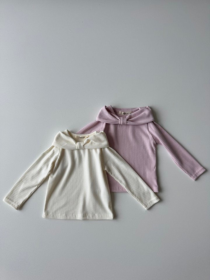 Shoulder Ribbon Ribbed T-Shirt-lepetitmot-8