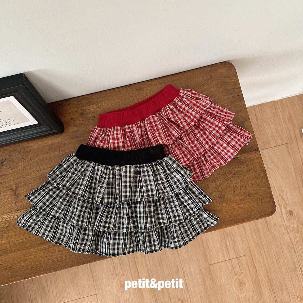 Check Tiered Skirt-petit petit-24