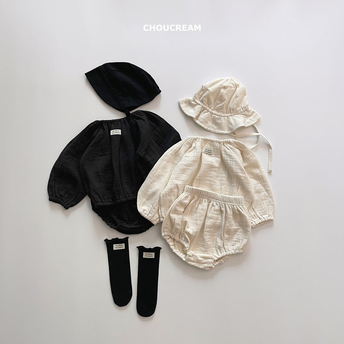 Shirred Blouse Set-CHOUCREAM-28