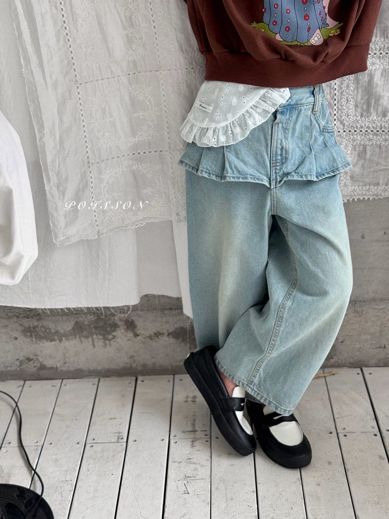 Pleated Skirt Denim-POISSON-31