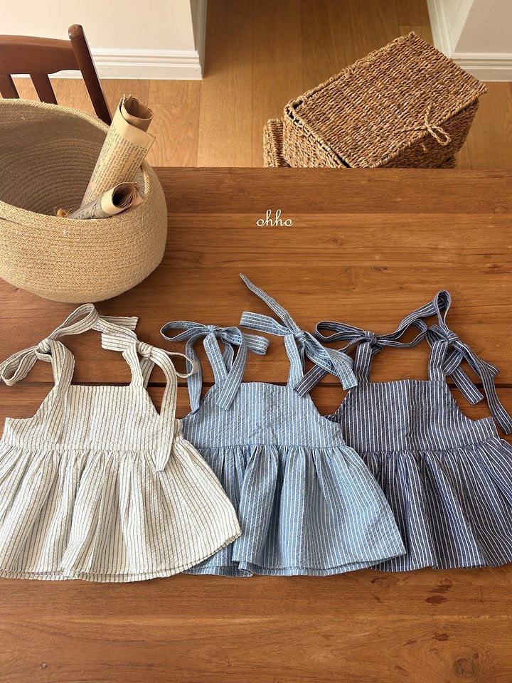 Stripe Ribbon Blouse-ohho-3