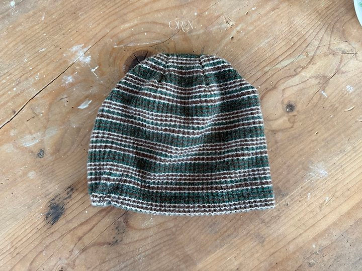 Forest Stripe Beanie-OREN-24