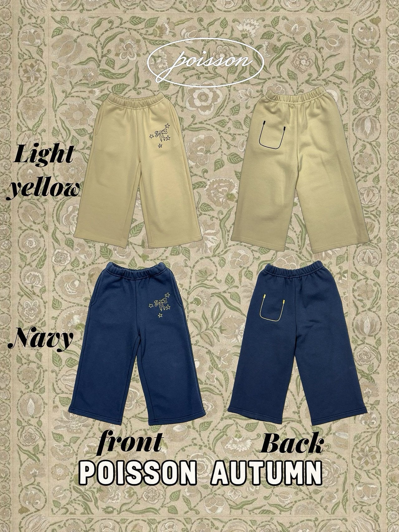 Ribbon Embroidery Pants-POISSON-33