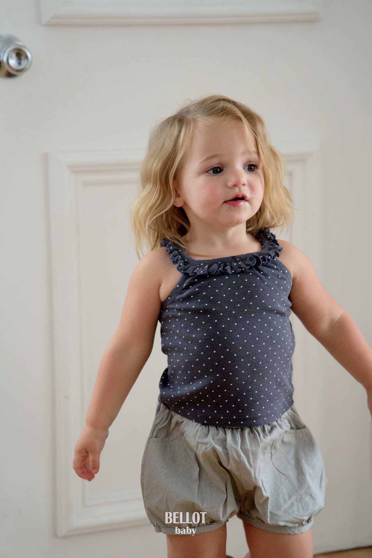 bebe Dotty Frill Sleeveless Top-BELLOT-2-15