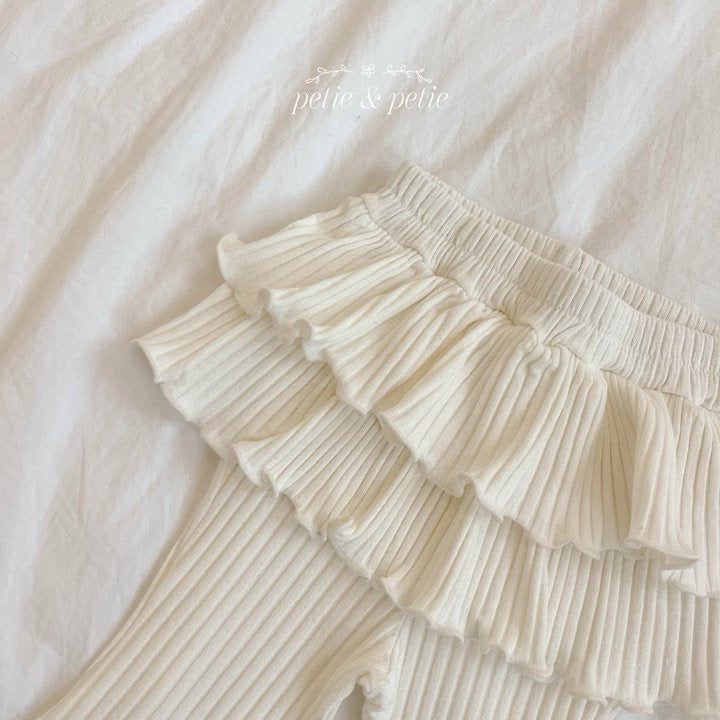 Ribbed Tiered Flare Pants - petit & petit - 52