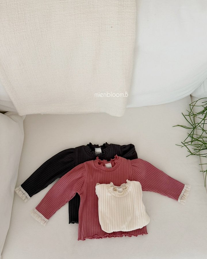 Lace Ribbed Tee-mienbloom.B-29