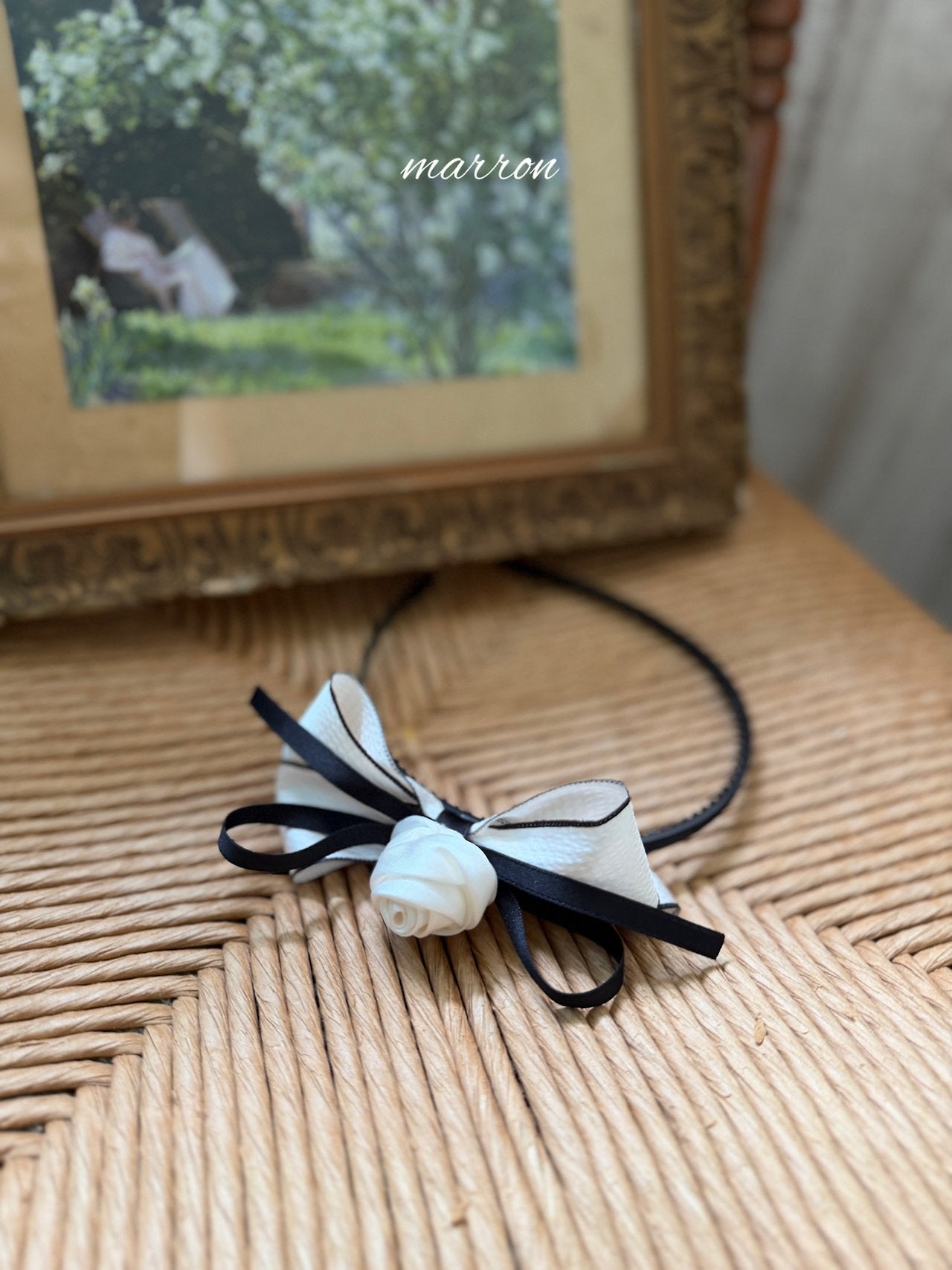 Rose Ribbon Headband-marron-60