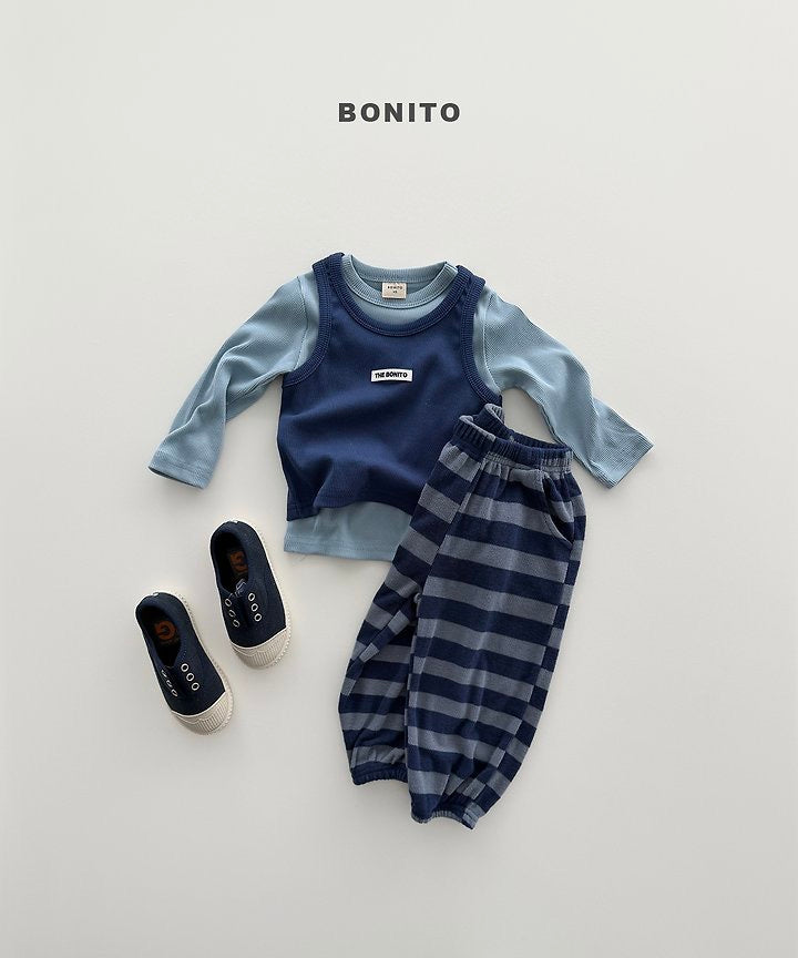 Stripe Knit Jogger Pants - BONITO - 018
