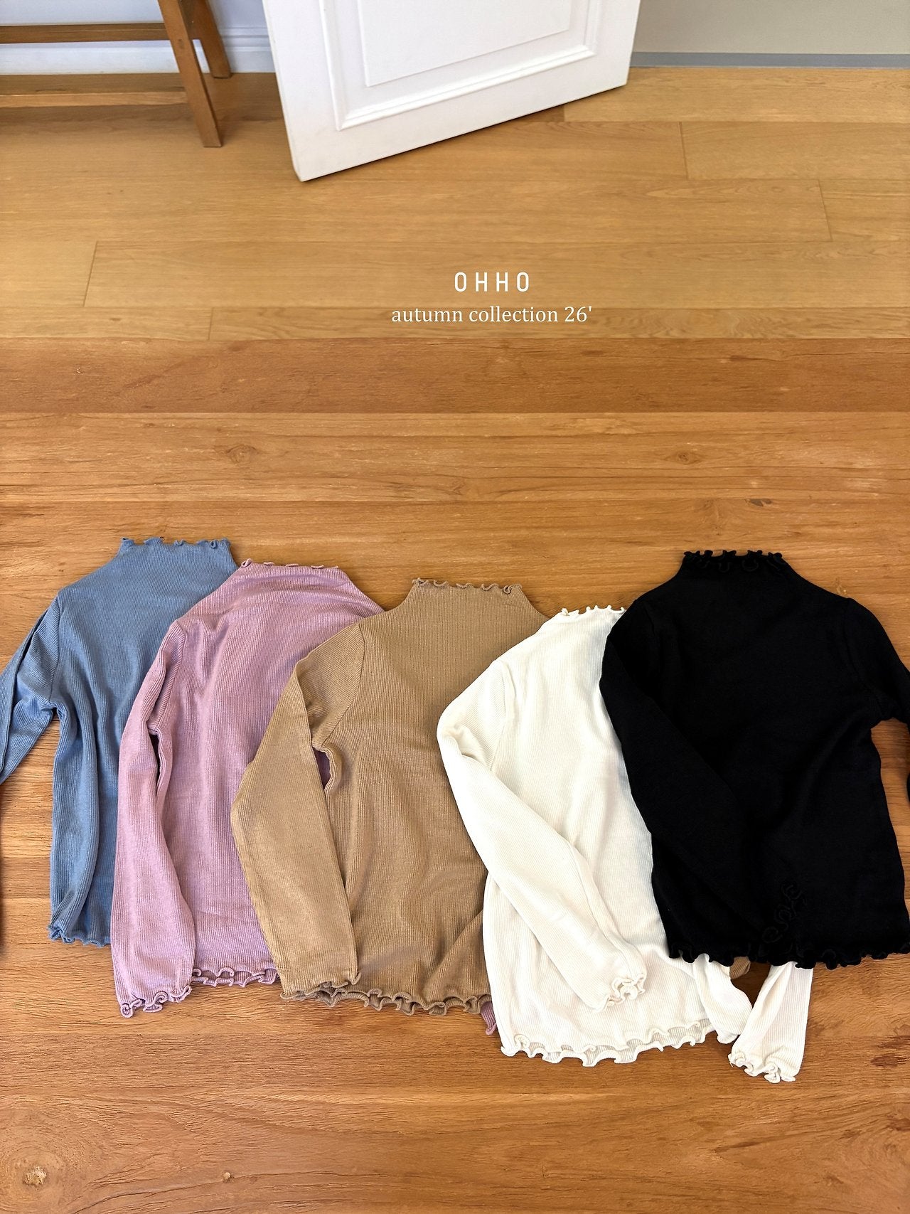 Dove Ribbed Mock Neck TShirt-ohho-20