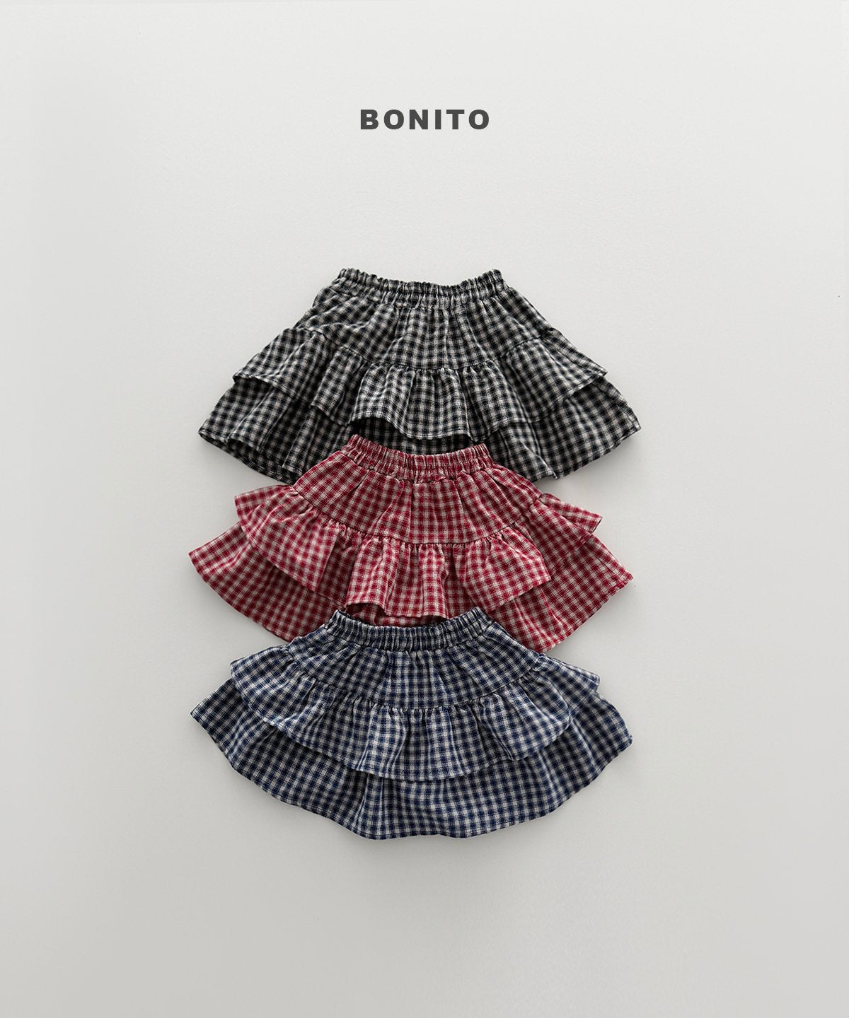 ｜即納｜●check cancan skirt/BONITO-a001