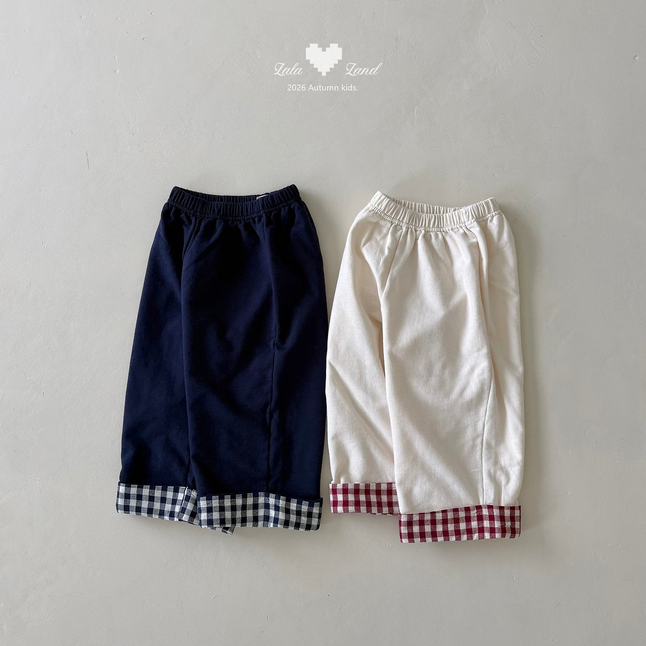 Check Contrast Pants-Lalaland-17