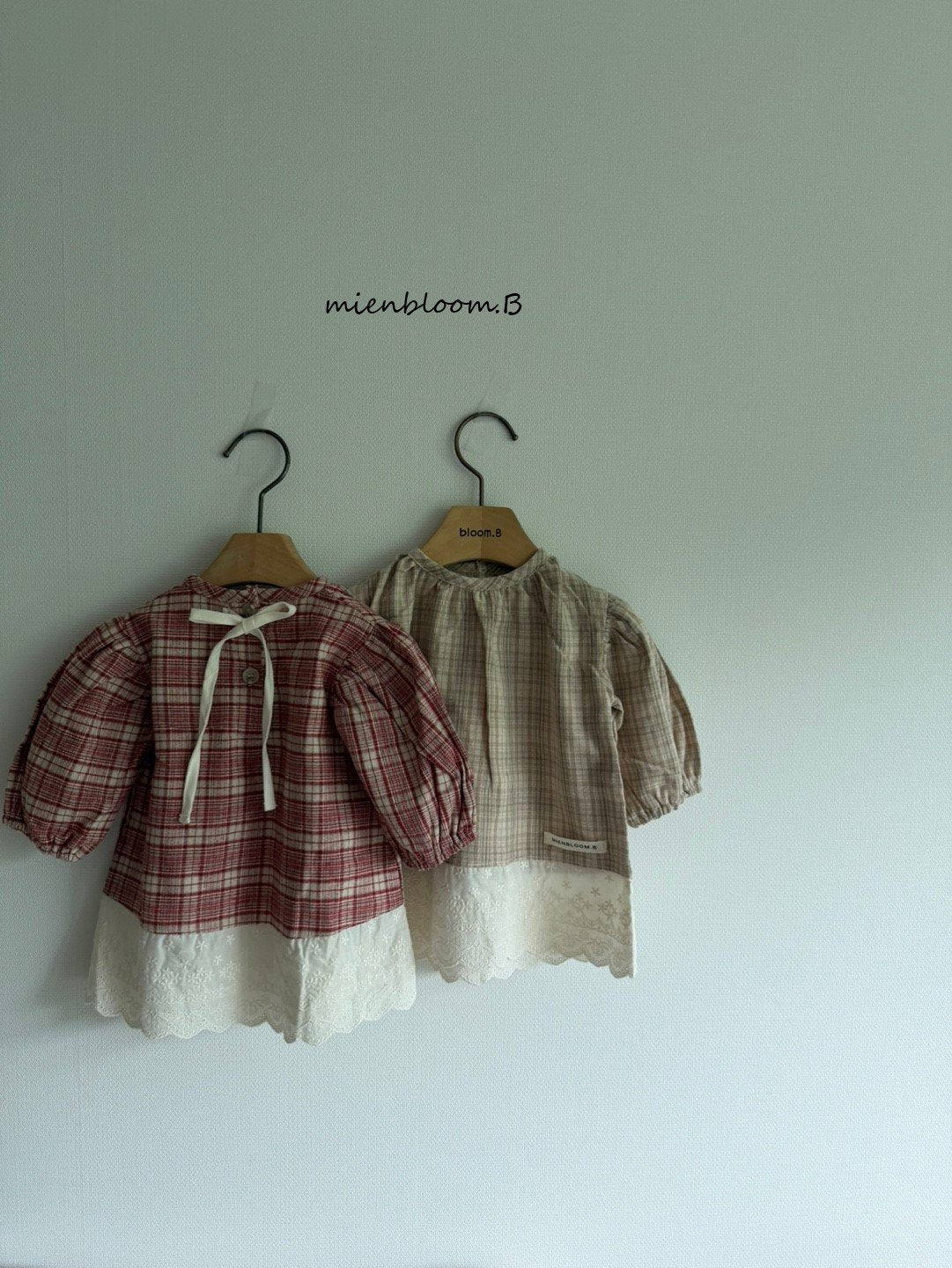 Check Lace Dress-mienbloom.B-12