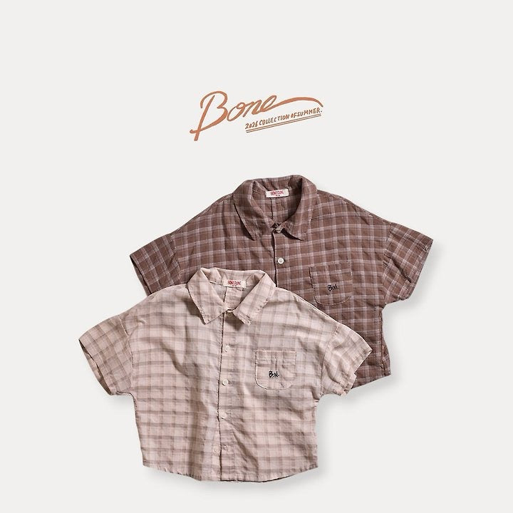 Retro check shirt / boneoune -43