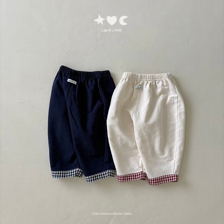 Bebe 17. B. Check Rib-Tape Pants-lalaland-70