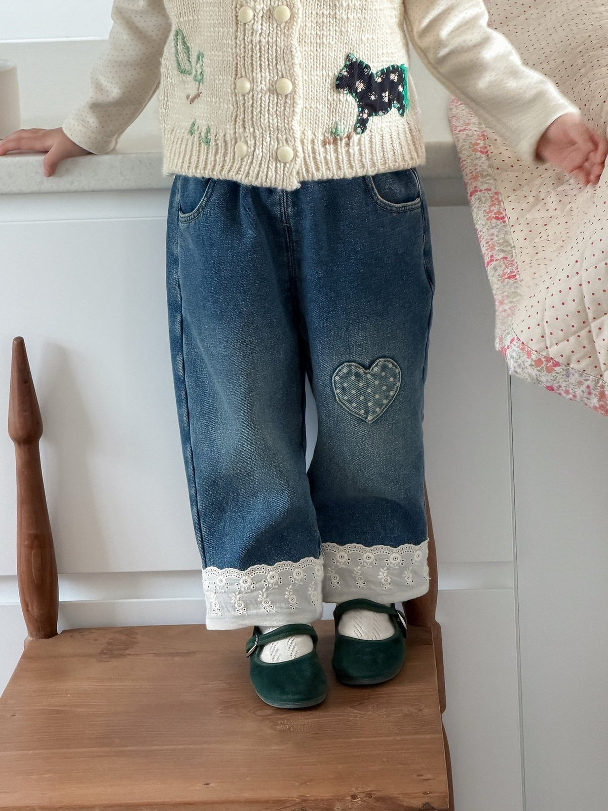Mumu Heart Denim Pants-aiai-66