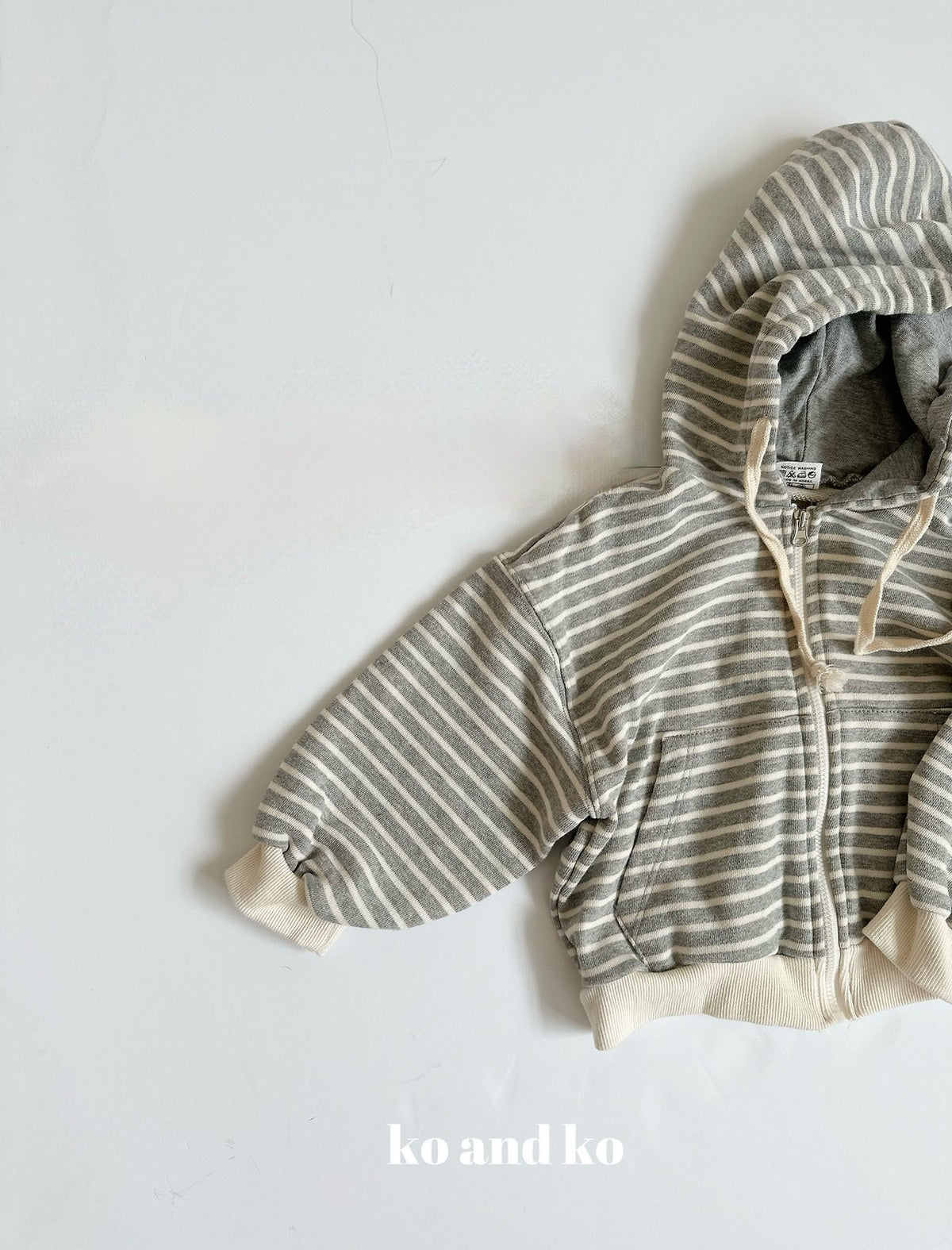 Striped Hooded Zip-Up-ko and ko-7