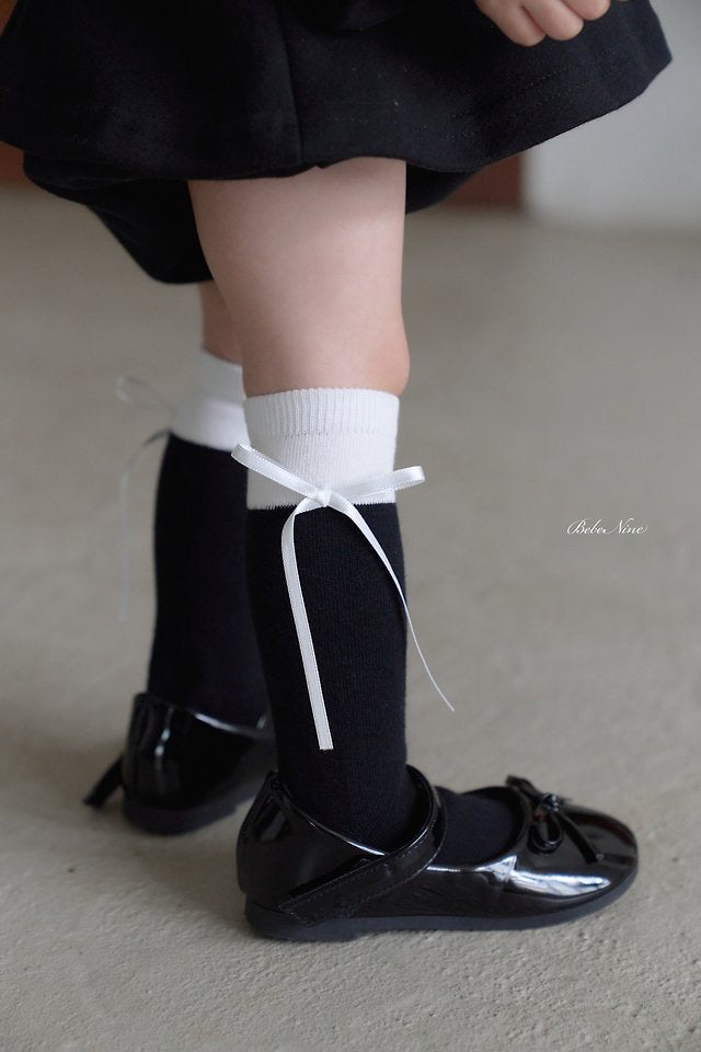 Nine Ribbon Knee Socks-bebenine-61