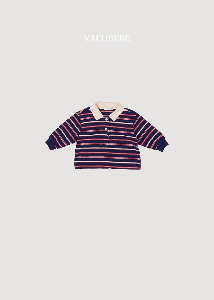 Milky Stripe Collar Tee - valubebe - 080