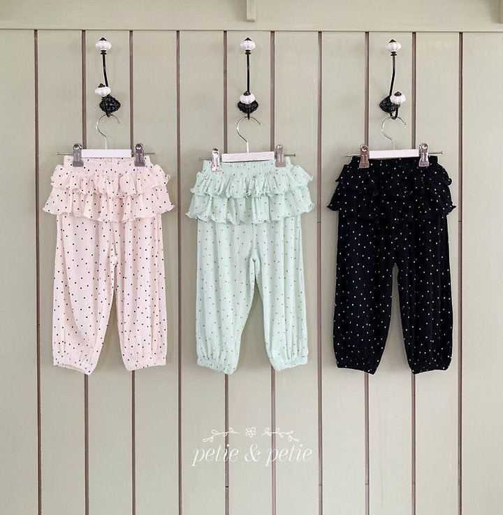 Dot Pleats Tiered Pants - petit & petit - 29