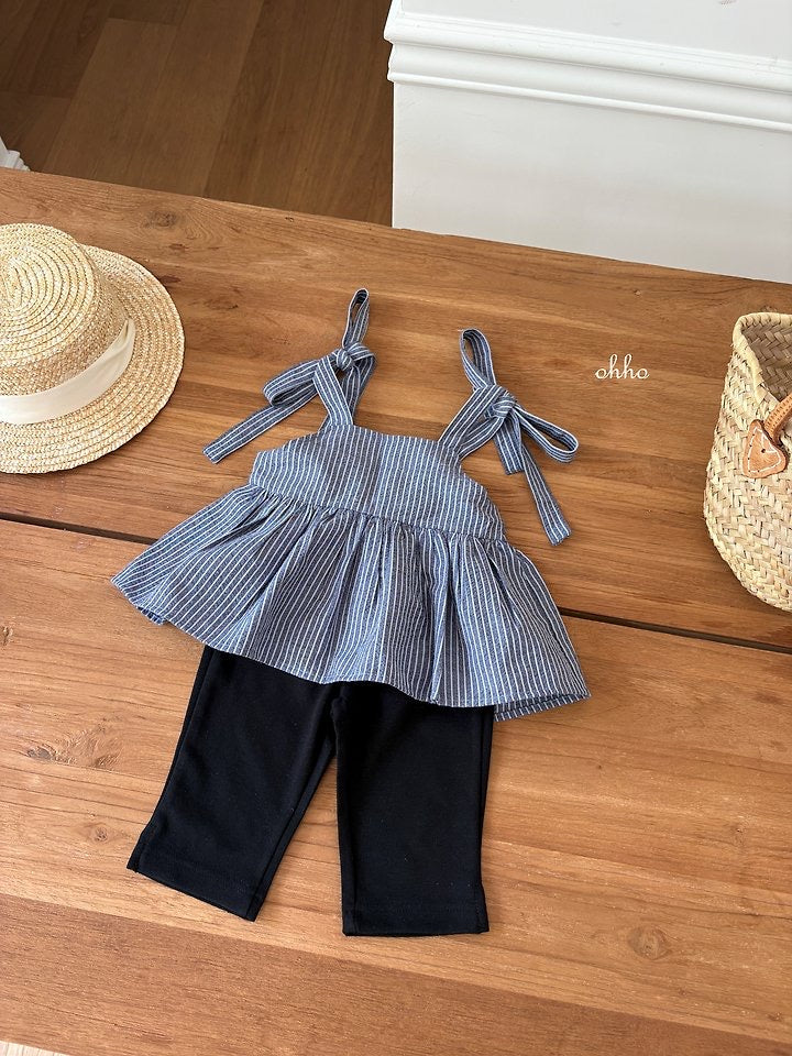 Stripe Ribbon Blouse-ohho-3