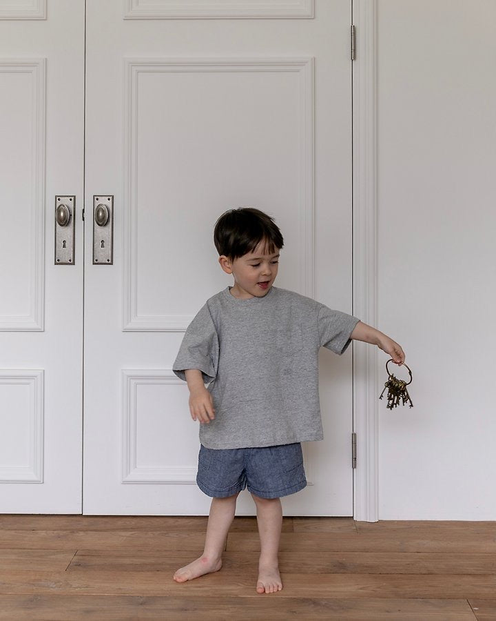 Pocket Denim Shorts - oatmeal - 8