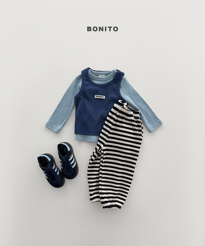 Waffle Stripe Jogger Pants - BONITO - 033