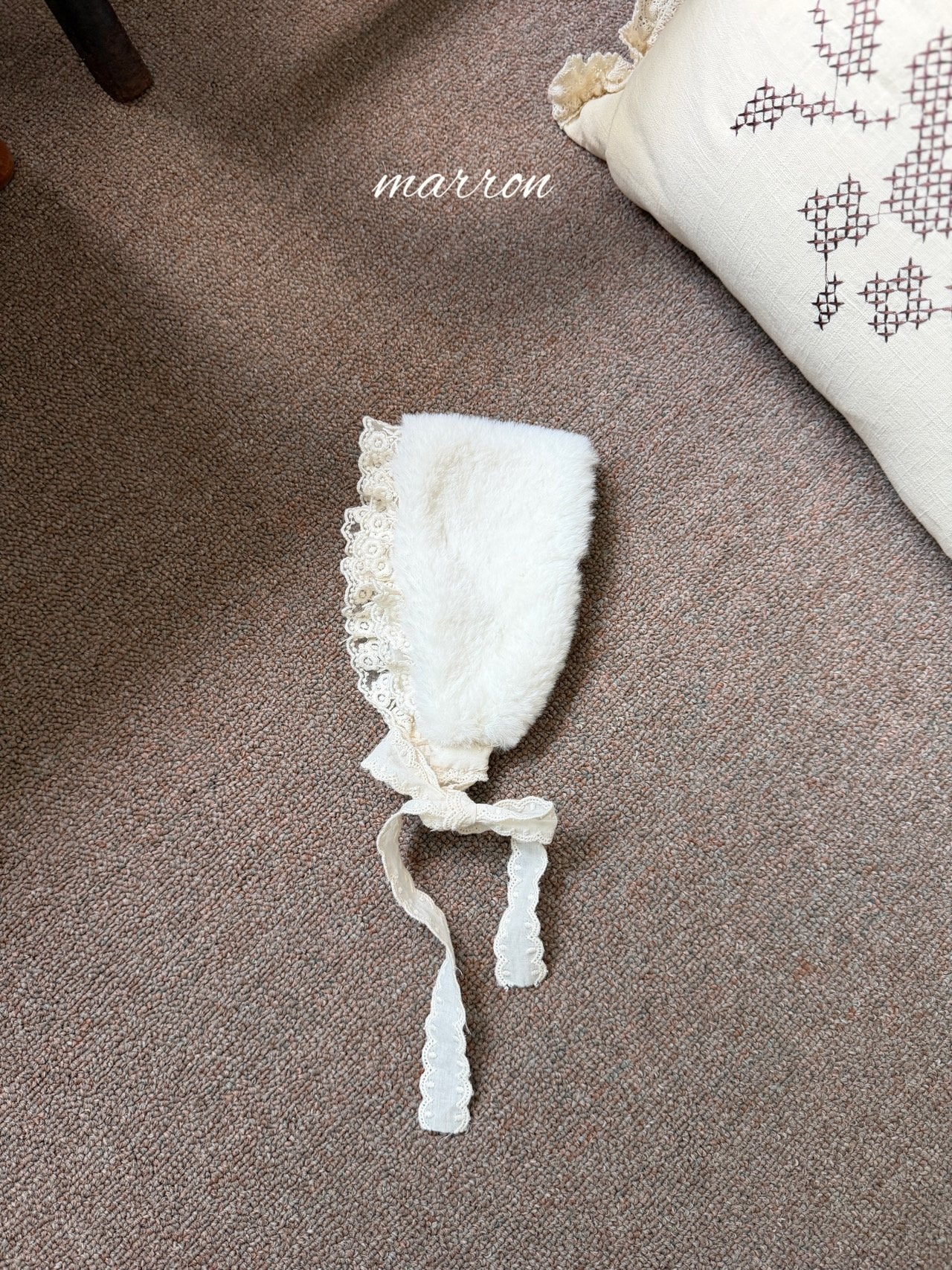 Lace Fur Headband-Marron-57