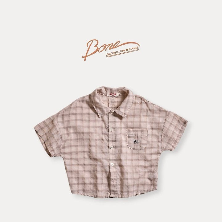 Retro check shirt / boneoune -43