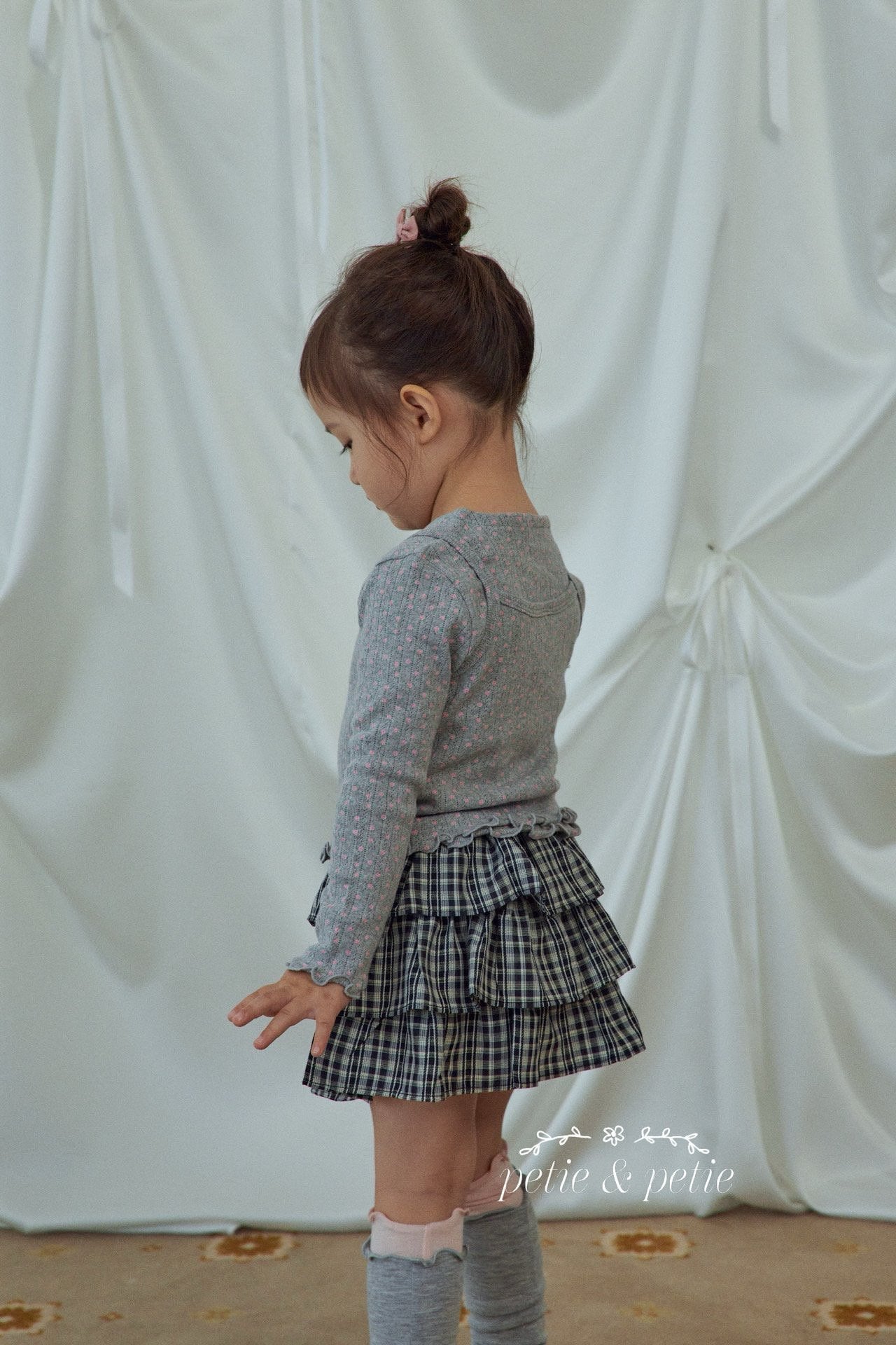 Check Tiered Skirt-petit petit-24