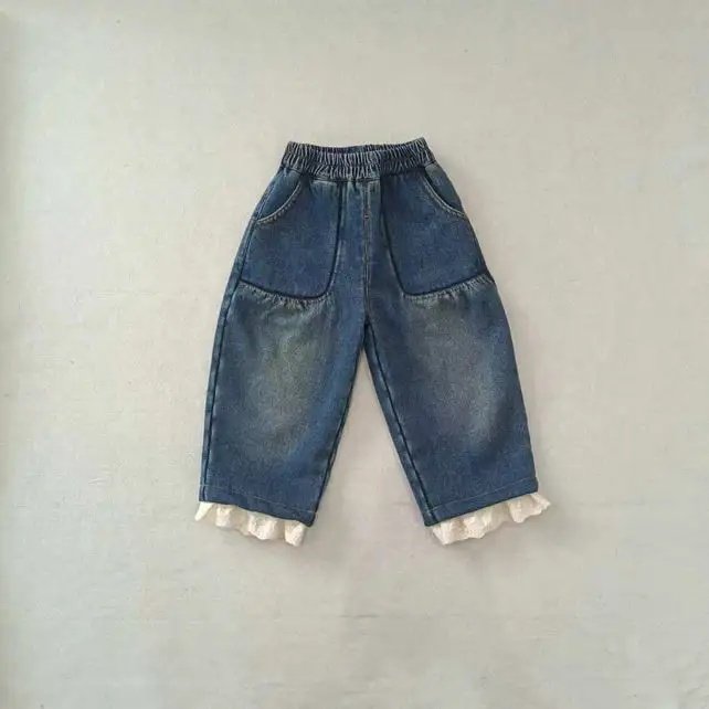 Lace Pocket Denim Pants-aiai-28