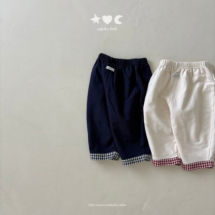 Bebe 17. B. Check Rib-Tape Pants-lalaland-70
