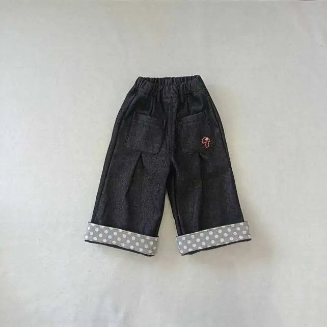 Dot Roll-Up Denim Pants-aiai-34