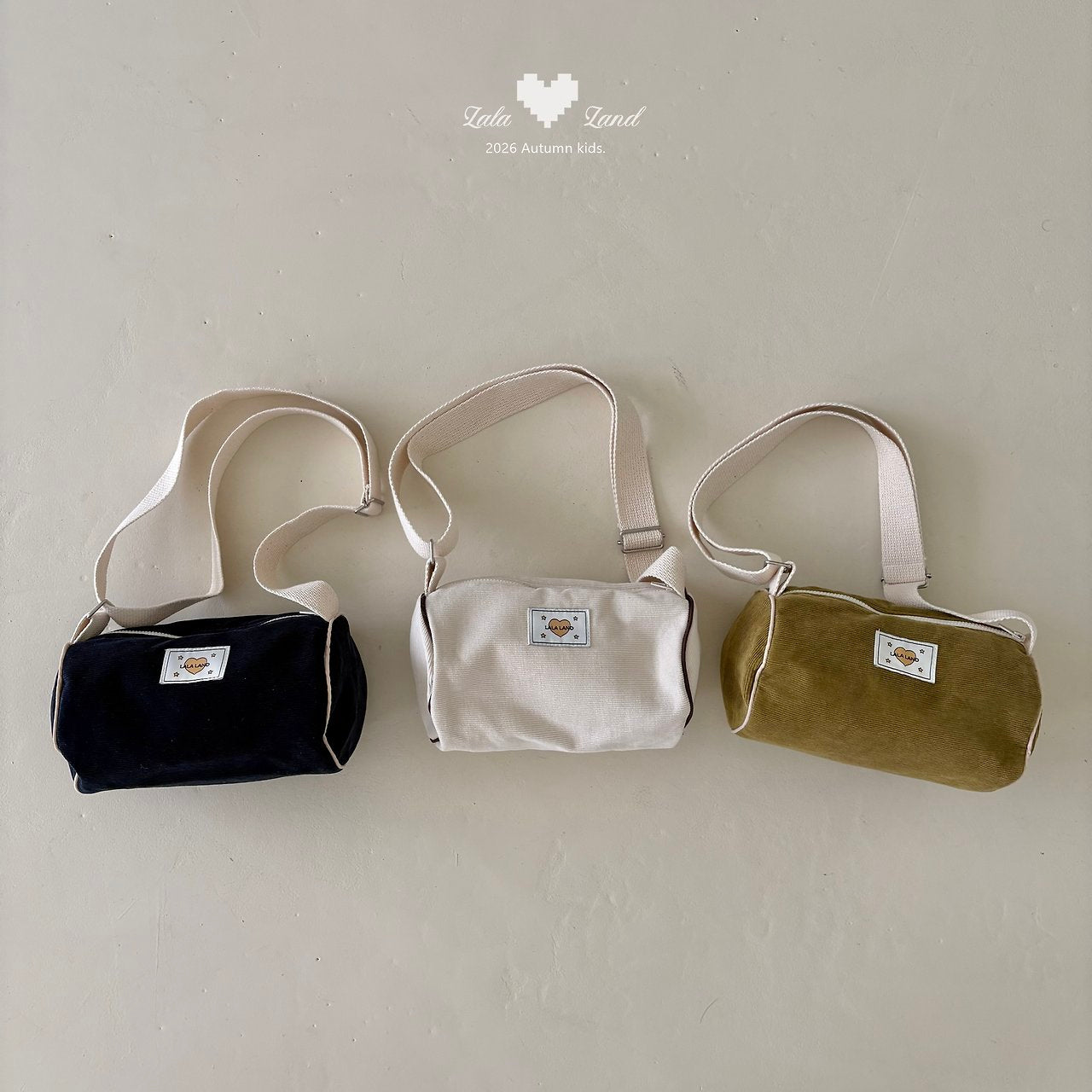 Cylindrical Corduroy Crossbody Bag-lalaland-2