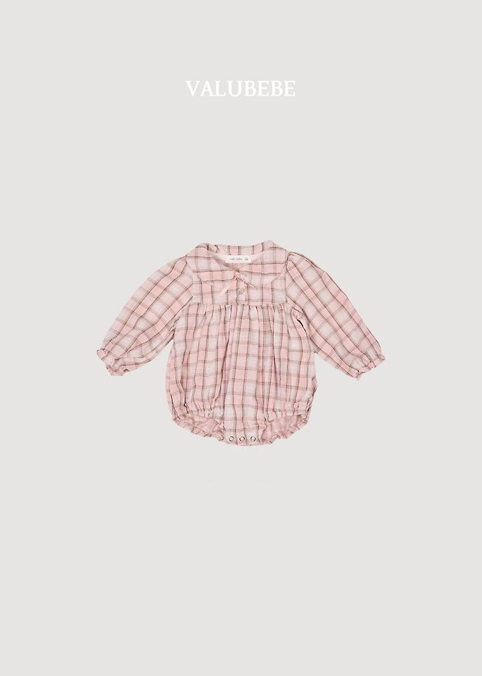 Check Ribbon Romper - valubebe - 046