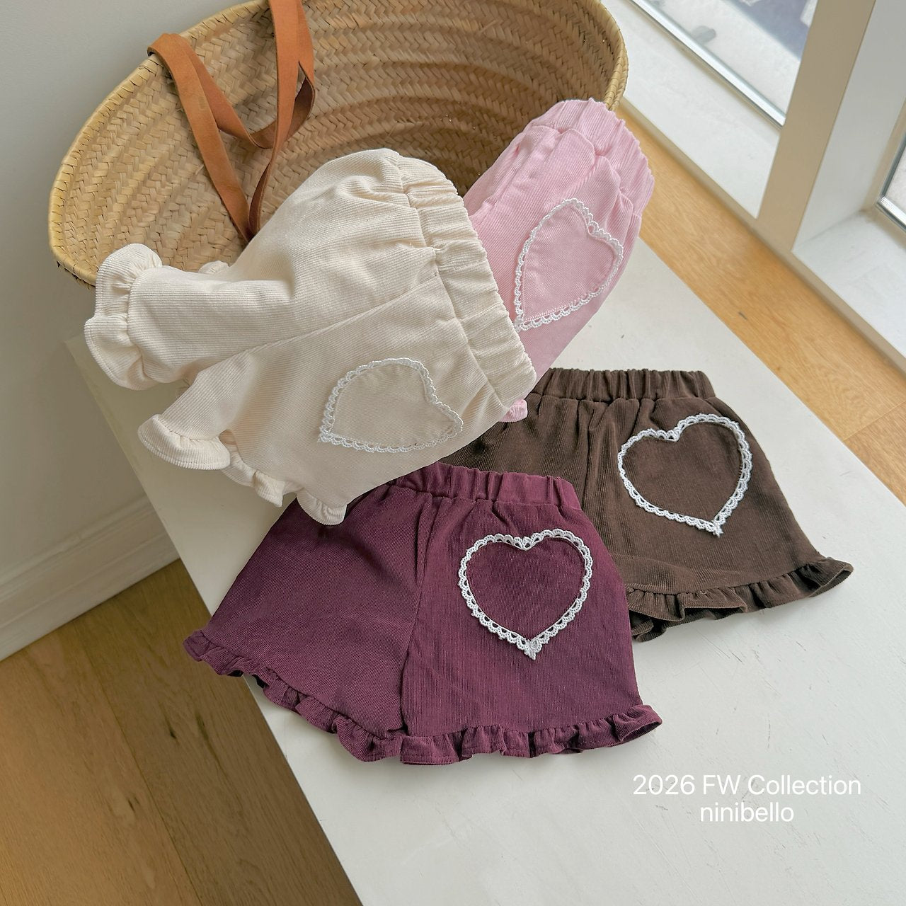 Heart Frill Corduroy Shorts-ninibello-29