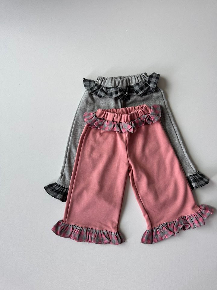 Check Color-Block Wide Pants-lepetitmot-9