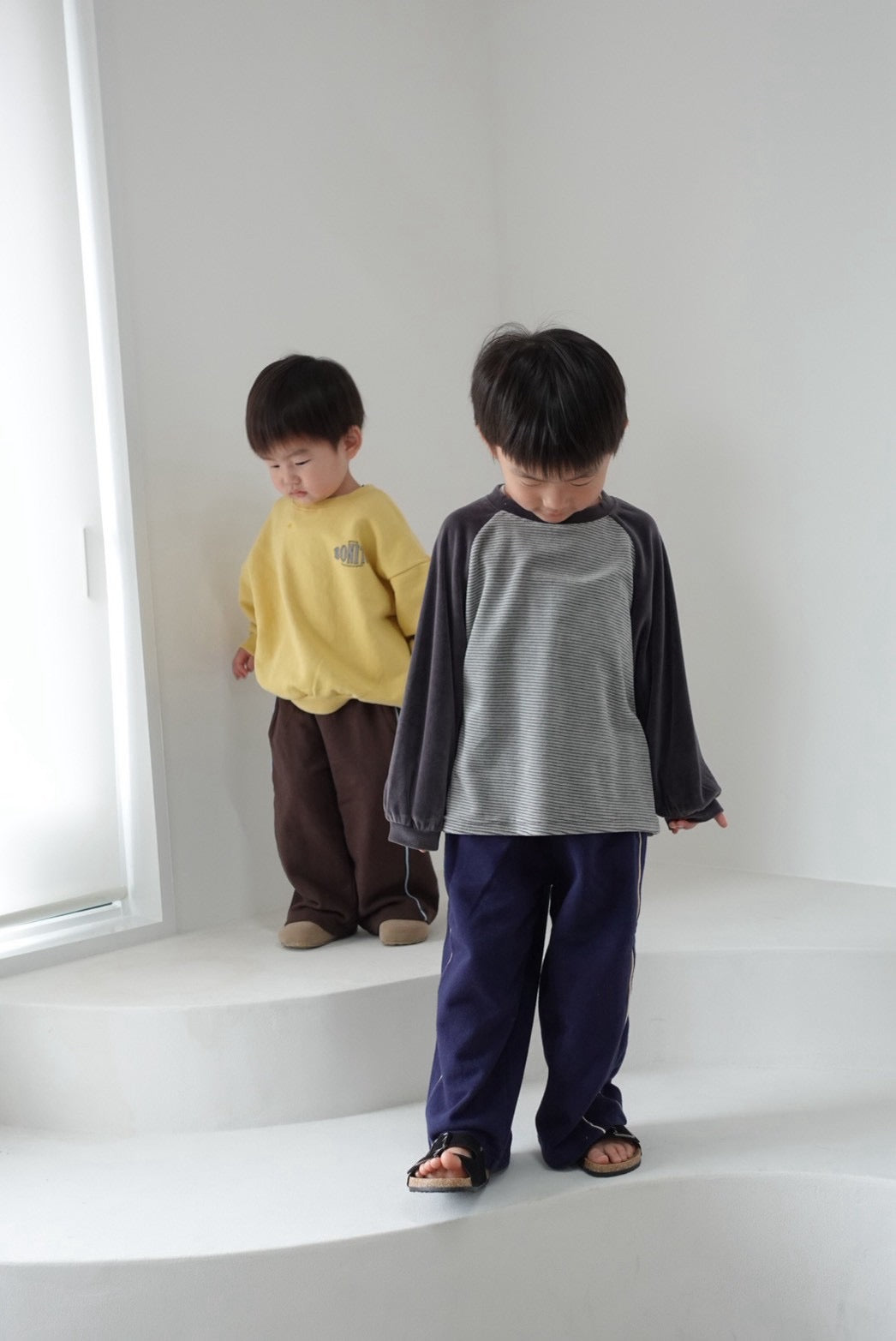 ｜即納｜●velvet striped tee / the-beige-016