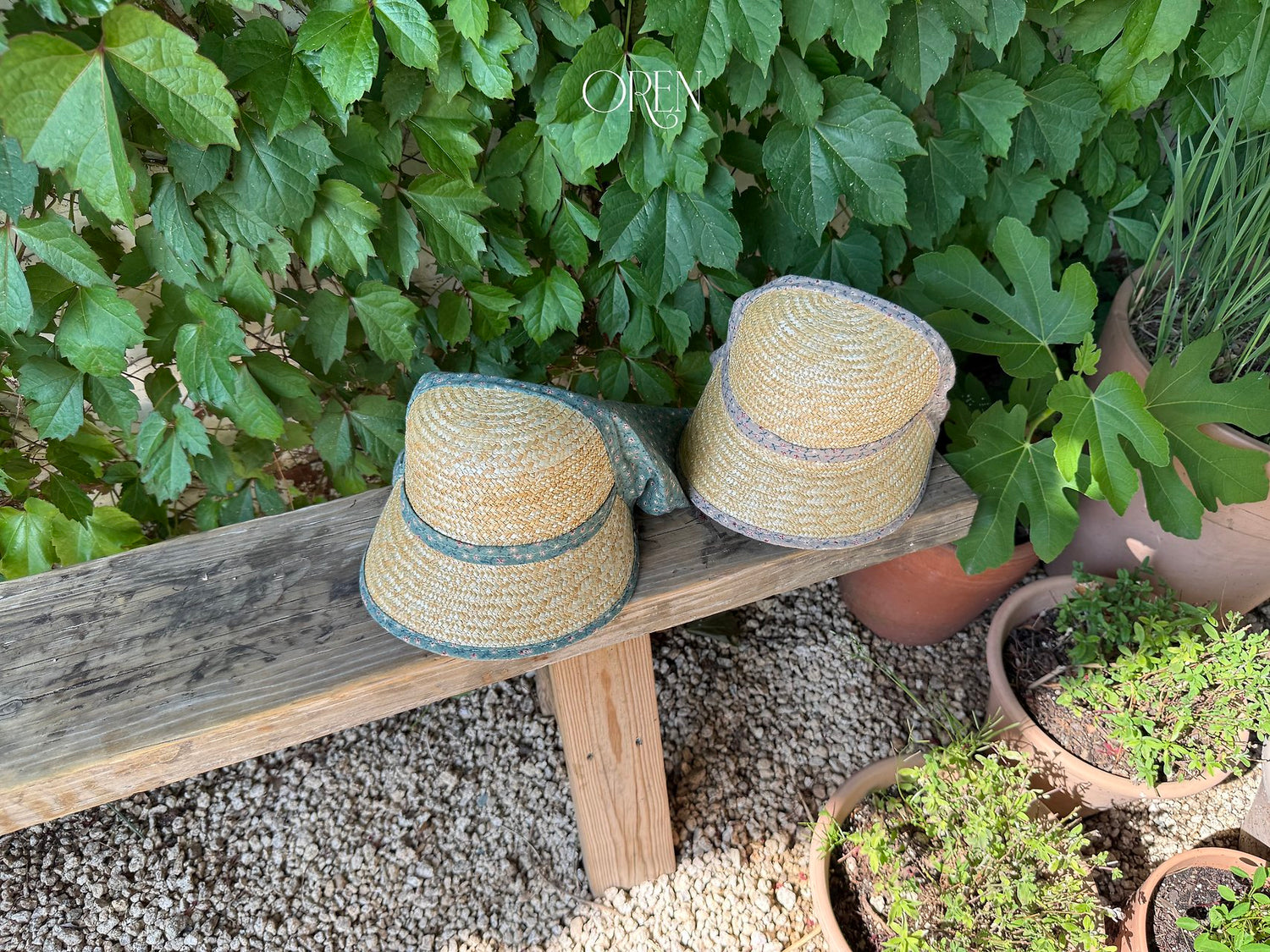 Soleil Scarf Straw Hat-OREN-4-5