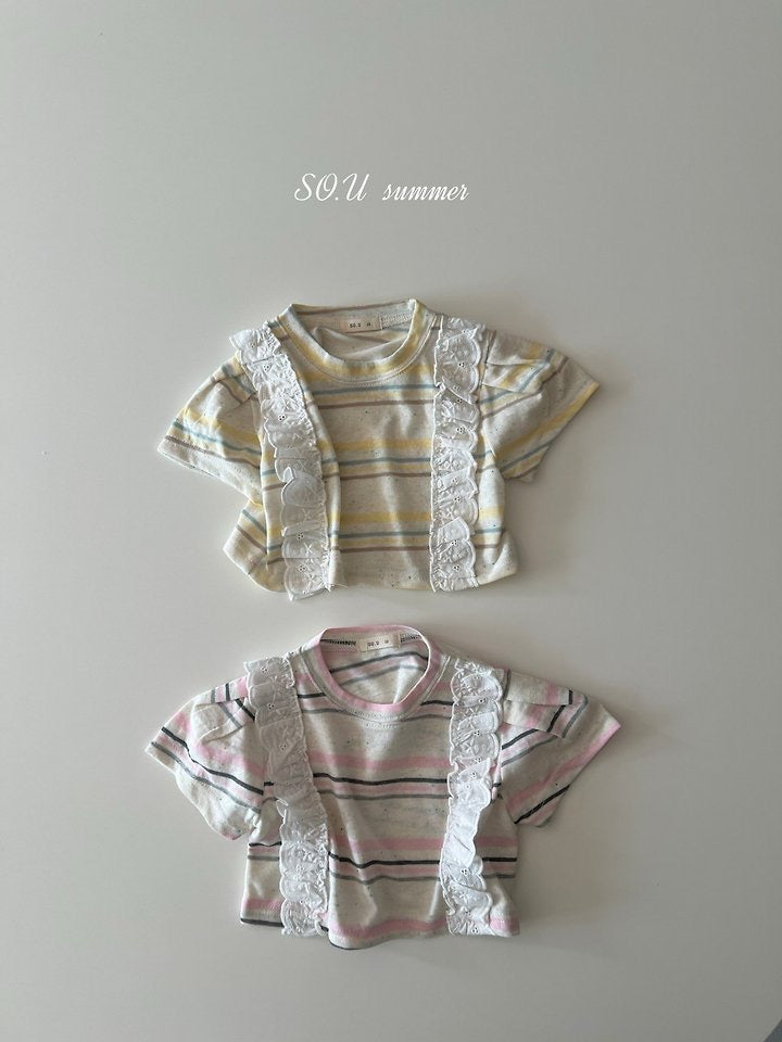 popcorn lace puff t-shirt-SO.U-23