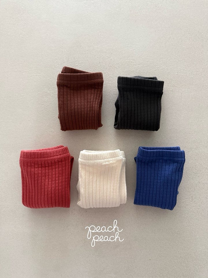 Bonbon Rib Leggings-peach peach-24