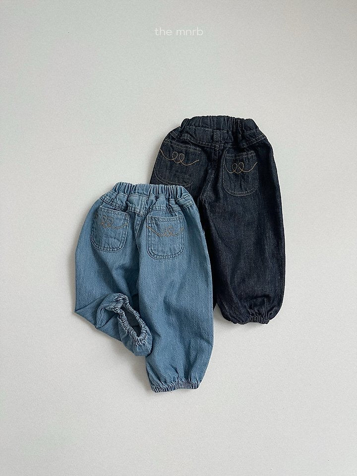 Stitch Denim Jogger Pants-minirobe-9