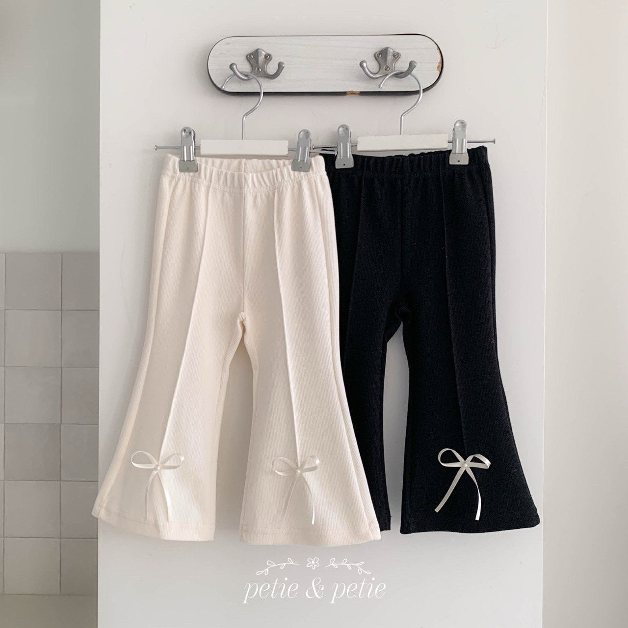 Pearl Ribbon Flare Pants-petit petit-35