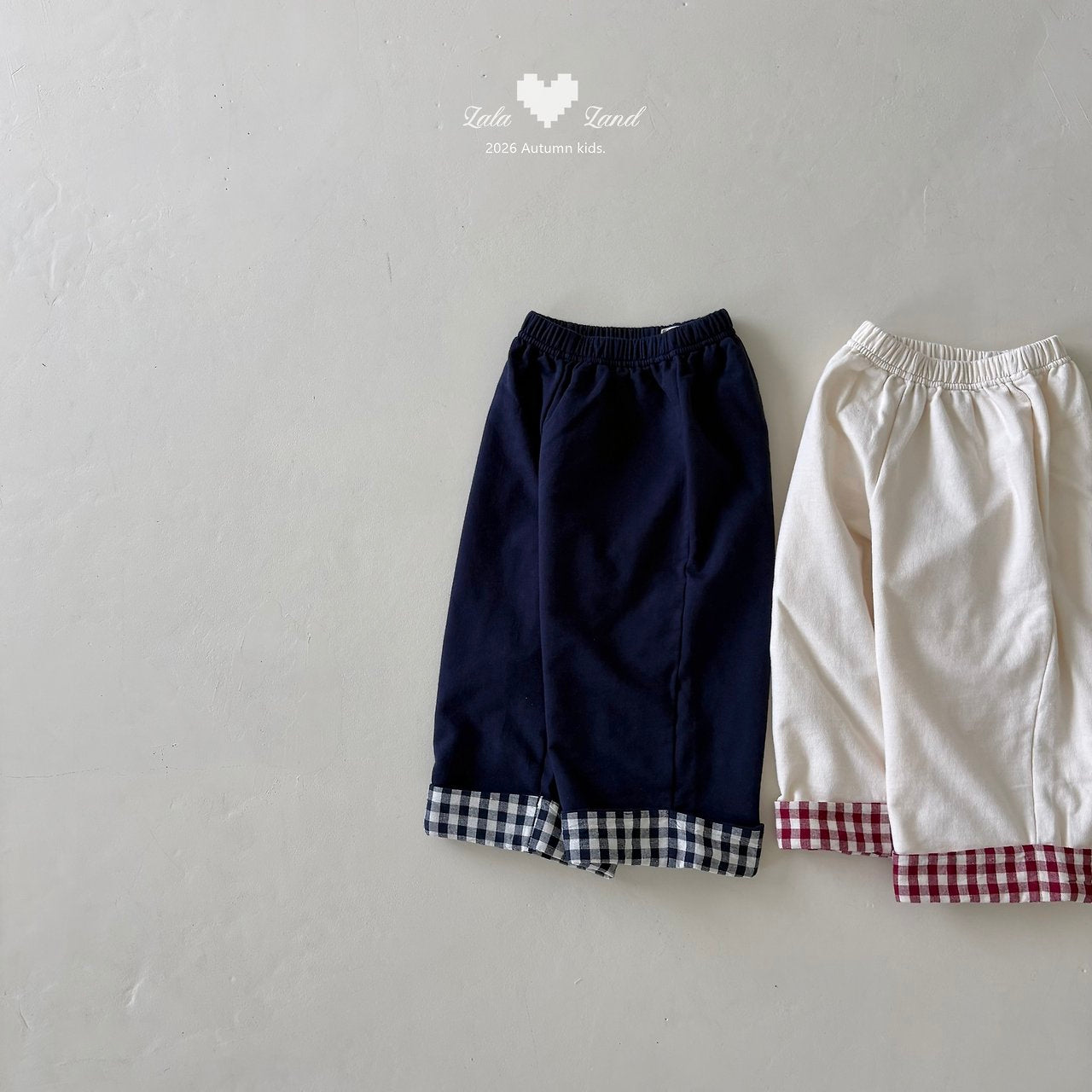 Check Contrast Pants-Lalaland-17