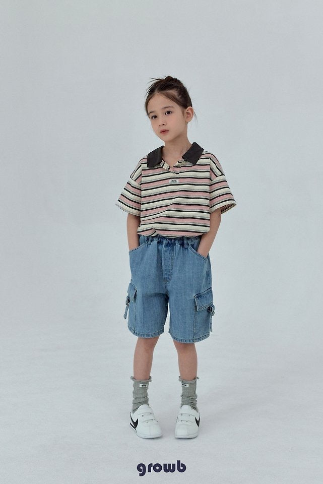 Vintage Cargo Denim Shorts-growb-33
