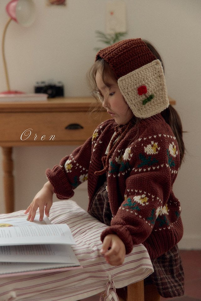 Veloti Flower Knit Cardigan (2-Way)-OREN-32