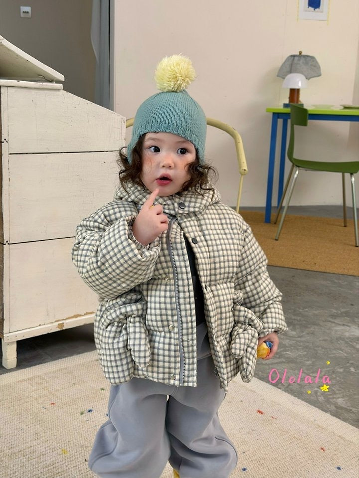 Bonbon Check Down Padding (Glove Set)-ololala-1