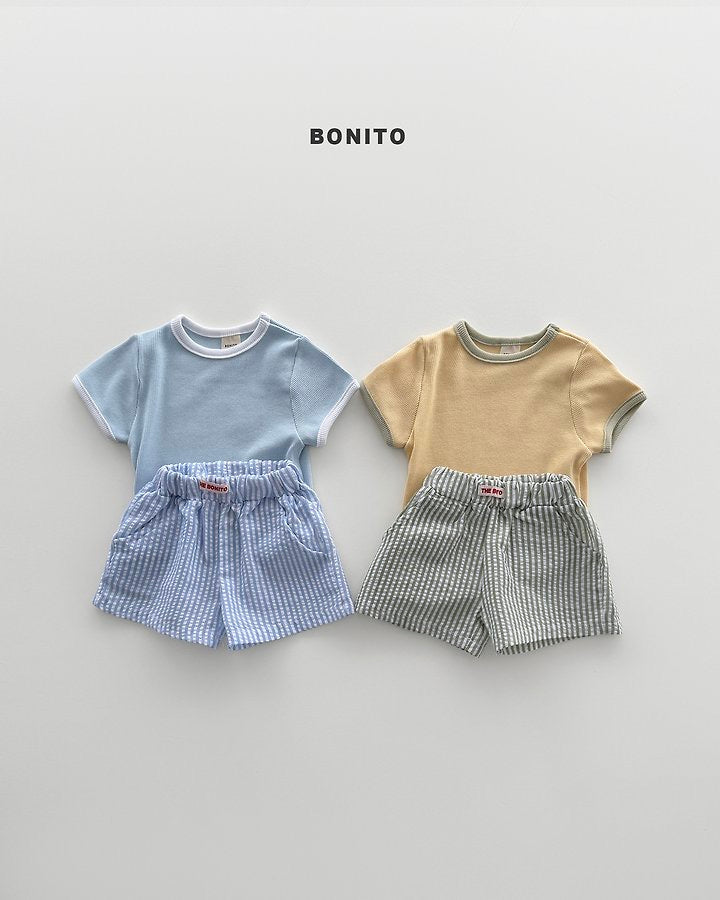 Vertical Stripe Shorts Set-BONITO-58