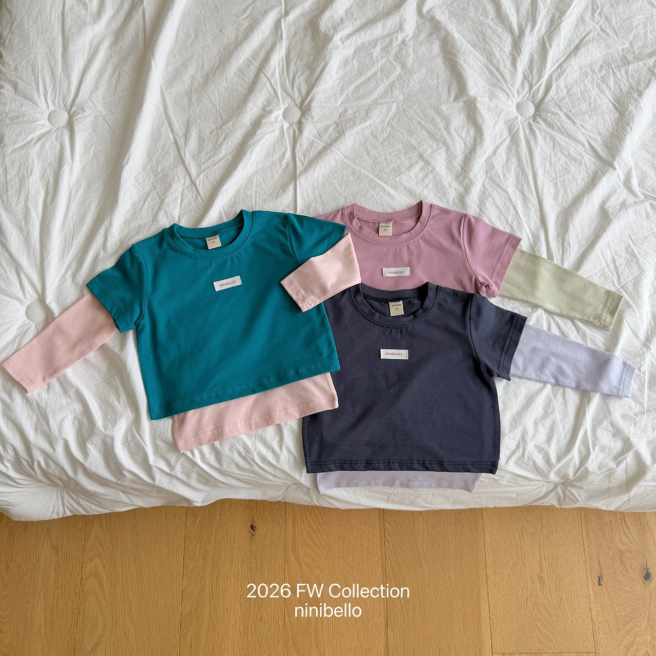 Layered T-shirt Set-ninibello-8