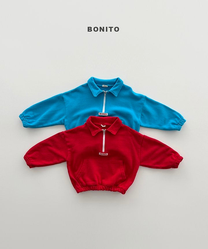 Collar Half Zip Sweatshirt - BONITO - 020