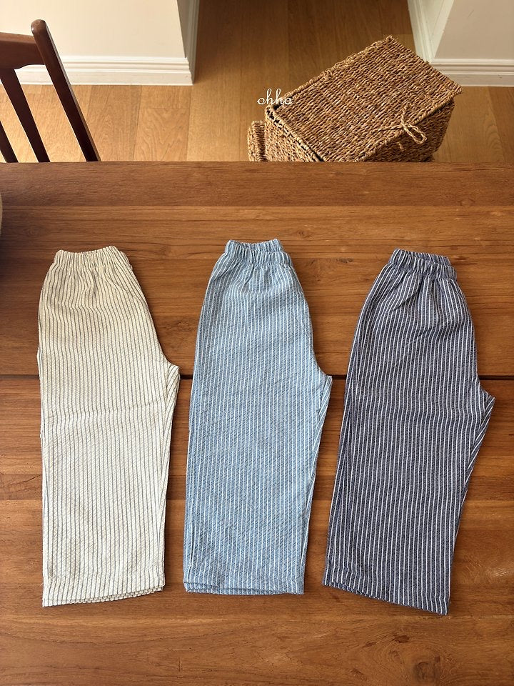 Linen Stripe Pants-ohho-4
